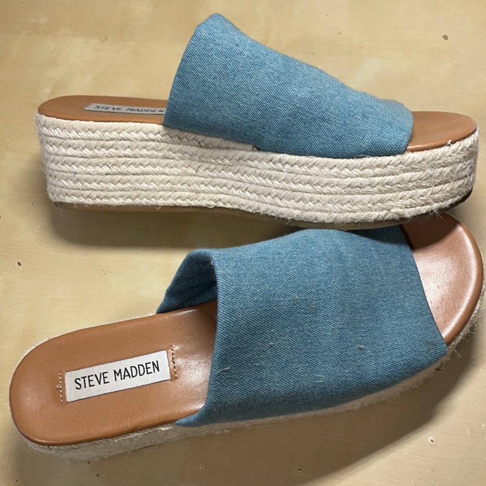 Steve Madden Blue Platform Sandals